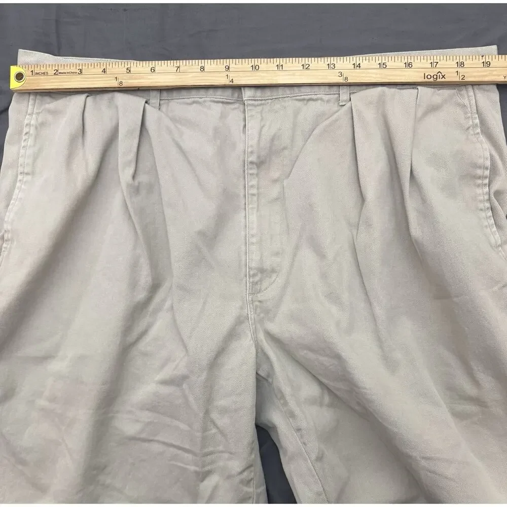 Polo Ralph Lauren Chino Shorts Men’s 39 Beige‎ Pleated Classic 8.5” Inseam
